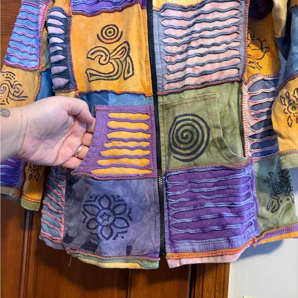 Boho Patchwork Tie Dye Hoodie - image 4